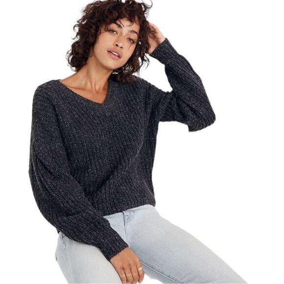 Madewell Pleated Sleeve Pullover Sweater - Picture 1 of 11
